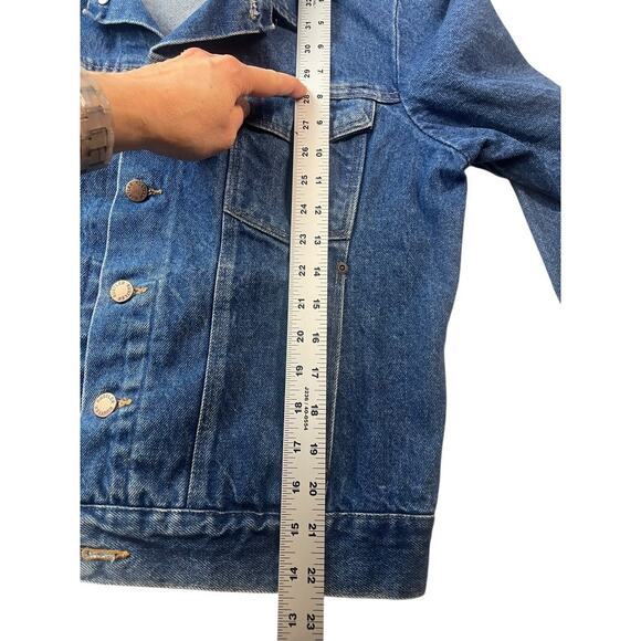 Vintage 1970s Rustler Jean Jacket  79111SW | Mens M, Blue Denim Trucker, USA - Picture 9 of 16